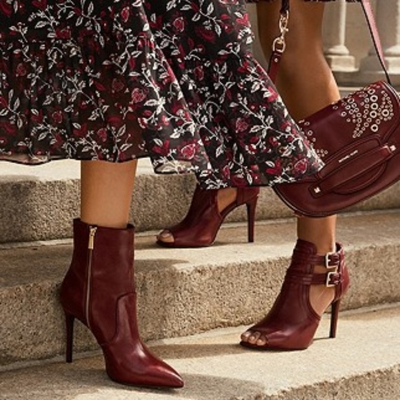 Michael Kors Maroon Heeled Booties✨Brand New! - Picture 7 of 8